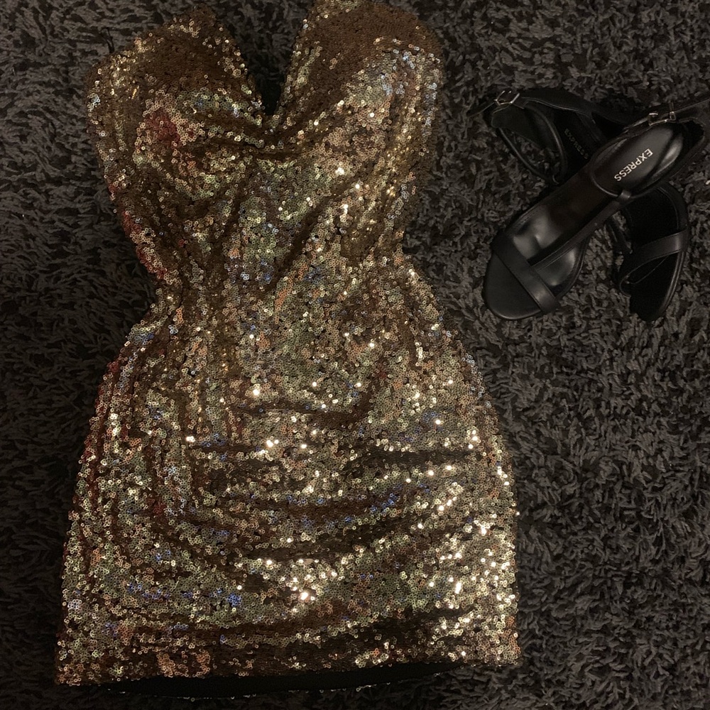 Golden mini dress